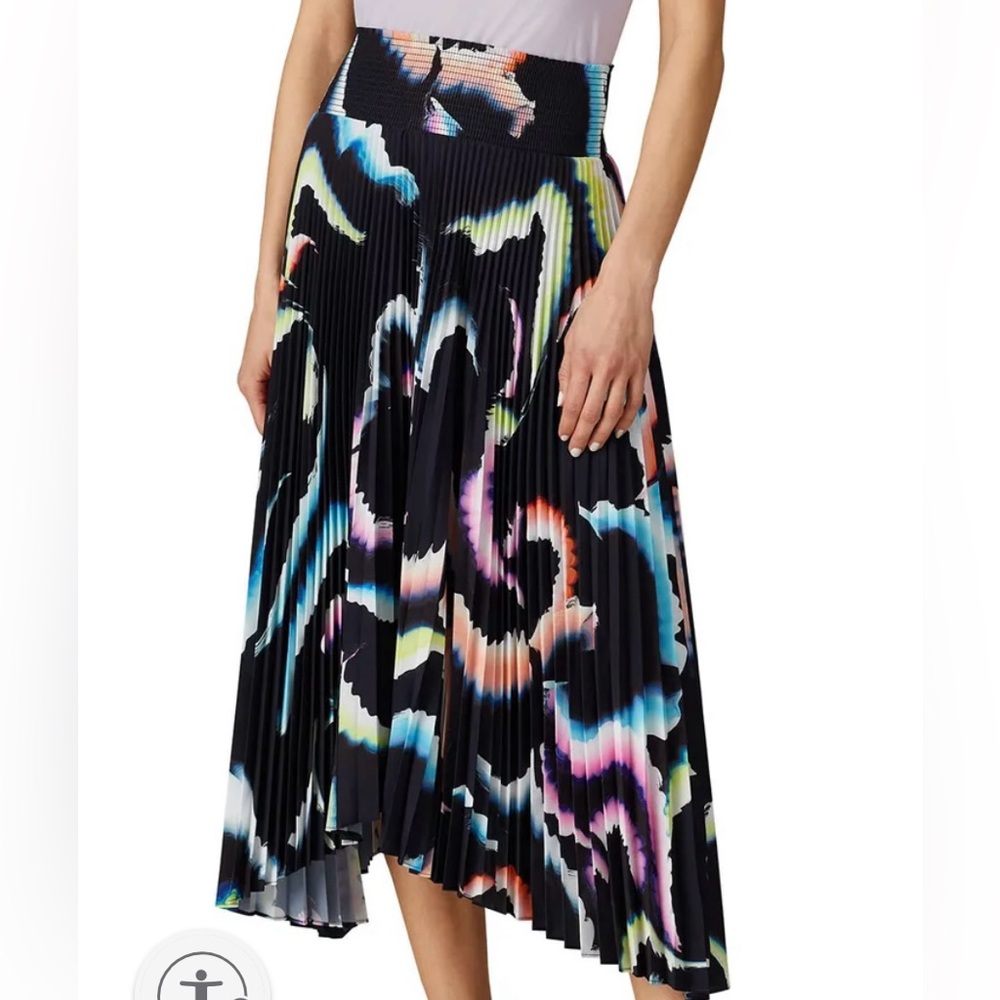 A.L.C. Sonali Pleated Midi Skirt with Asymmetrical hem. Size 10